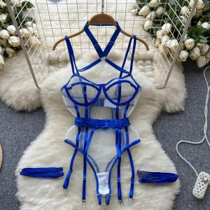 body sexy transparent et bleu