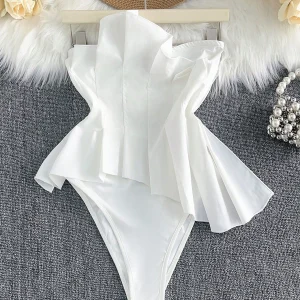 Body sexy et élégant pour soirée blanc