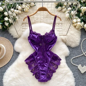 body en satin violet