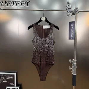 body marron soirée strass